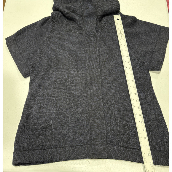 Woolworths Women's Wool Blend Cardigan Sweater Short Sleeve Collared Size S Navy - Picture 9 of 12